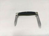 Vtg Buck 309+ USA Dated 1991 Folding Pocket Knife 2 Blades Black Sawcut Delrin