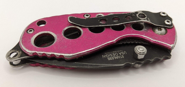 Pink Pocket Knife with Iridescent Crystals – shopluxeglass