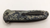 AI Blades Brand Folding Pocket Knife Plain Edge Camo Handle Drop Point Blade