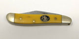 Steel Warrior Mini Trapper Folding Pocket Knife 440 Stainless Yellow Delrin
