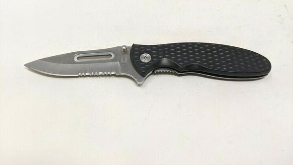 Frost Cutlery Folding Pocket Knife Black G10 Handle Combo Stainless Steel Liner