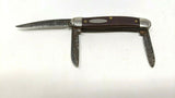Vtg Sabre USA Stockman Folding Pocket Knife 3 Blades Saw Cut Derlin Resharpened