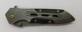 Unbranded Liner Lock Plain Drop Point Blade Grey Color Folding Pocket Knife