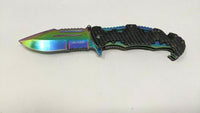 Tac-Force TF-932 Folding Pocket Knife Assisted Combo Edge Liner Lock Rainbow