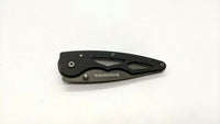 Winchester Paraframe Folding Pocket Knife Plain Edge Liner Lock Black Aluminum