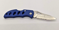 Tomahawk XL1483 Blue Partially Serrated Lock Back Folding Pocket Knife