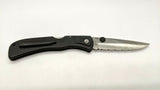 Frost Cutlery Flying Falcon Large Folding Pocket Knife Lockback Combo Edge Black