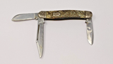 Vintage Western U.S.A. S-742 Stockman Three Blade Knife Nickel Silver Bolsters
