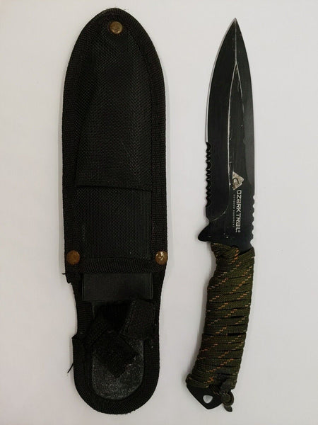 Ozark Trail Combination Drop Point Blade With Sheath Fixed Blade Knife