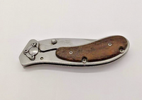 Sheffield Plain Edge Frame Lock Wood Handle Folding Pocket Knife