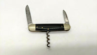 Vtg Eskilstuna 2 Blade Folding Pocket Knife Stainless Steel Dark Bone Corkscrew