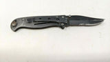 John Deere All Black Stainless Steel Folding Pocket Knife Combo Clip Point Frame