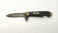 Vtg Hibbard Spencer Bartlett Model #9712 2 Blade Jack Folding Pocket Knife Bone