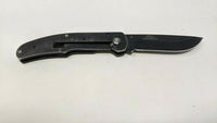 Maxam Stainless Steel Folding Pocket Knife Black Frame Lock Plain Trailing Point