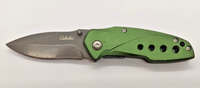 Cabela's Plain Edge Liner Lock "Olive Green" Aluminum Scale Folding Pocket Knife