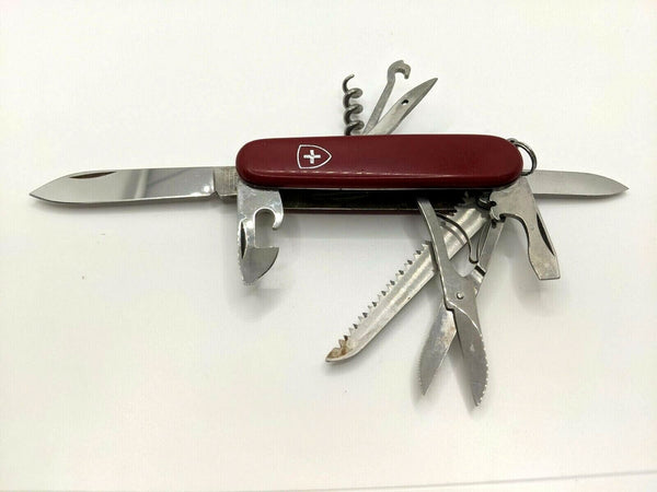 Victorinox Woodsman Swiss Army Folding Knife Multi Tool Saw Scissors Can Opener