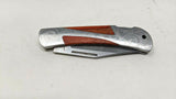 Timber Wolf TW84 Stainless Folding Pocket Knife Lockback Wood Accents Plain Edge