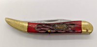 Steel Warrior Red Collectible Plain Edge Clip Point Folding Pocket Knife