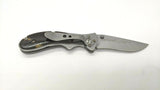 Sheffield #12705 Folding Pocket Knife Wood Insert Stainless Steel Plain Frame