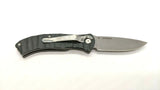 Schrade SCH221BK Folding Pocket Knife Plain Edge Liner Black Grooved Aluminum