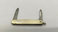 Vtg Imperial Prov RI USA Folding Pocket Knife 2.75" Gold Scroll 2 Blades 1956-80