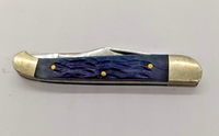 Frost Cutlery  Blue Canoe Handle Plain Edge Slipjoint Folding Pocket Knife