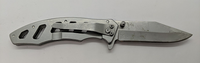 Unbranded GK21 Frame Lock Plain Clip Point Blade Silver Color Pocket Knife