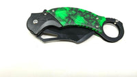 Karambit Tactical Folding Pocket Knife Assisted Plain Liner Finger Ring Nylon