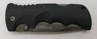 Stat Gear 440 Stainless Lockback Combination Drop Point Blade Black Pocket Knife