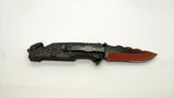 Razor Tactical Folding Pocket Knife Combo Edge Liner Lock Assisted Black SS GFN