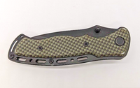 Unbranded Drop Point Plain Edge Black Gray Frame Lock Folding Pocket Knife