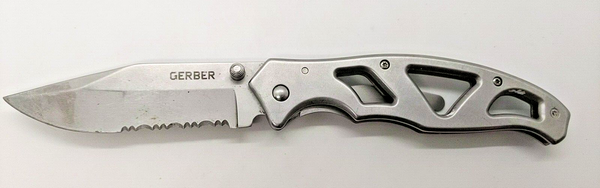 Gerber 4660515B0 Frame Lock Combination Clip Point Blade Folding Pocket Knife