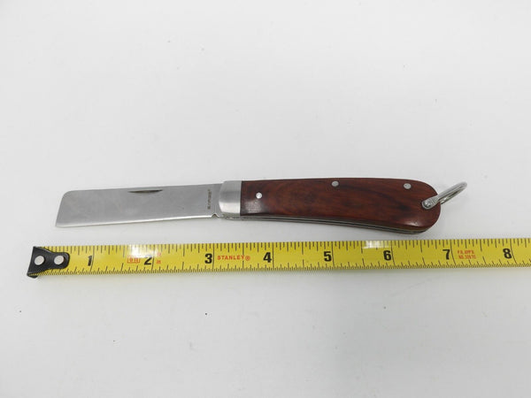 SARGE Single Straight Blade Pocket Knife 6.5" Total Length Hardwood Handle