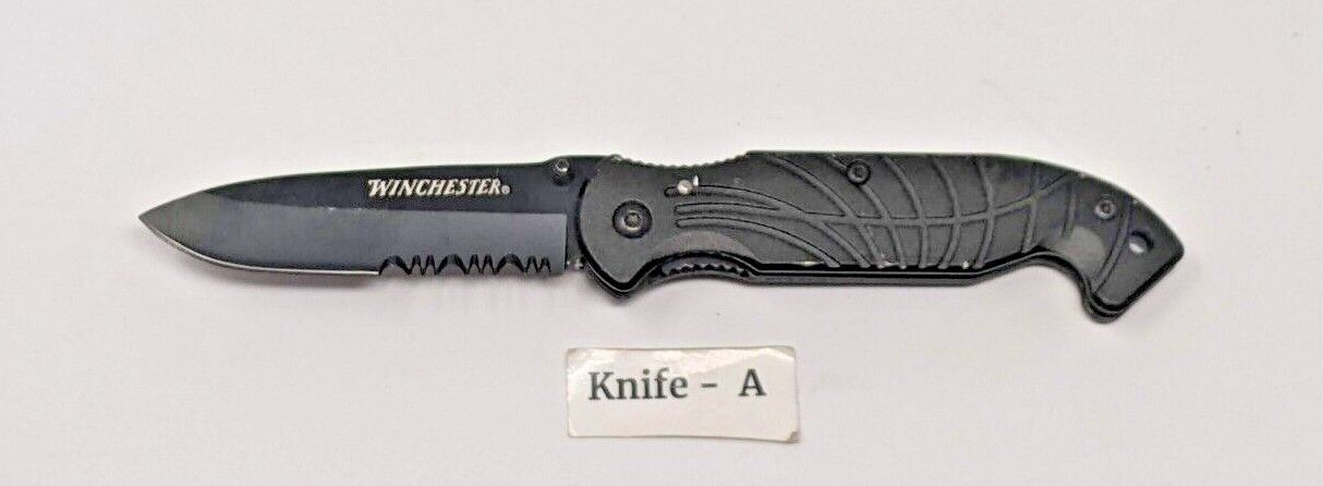 Winchester 4660813A Single Combination Blade Knife Pocket Clip