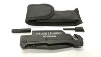 Belzig Tools Guardian Tactical Folding Pocket Knife Combo Liner Flashlight Black