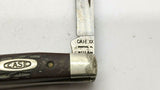 Vtg Case XX 6233 SS 2 Blade Pen Folding Pocket Knife Brown Jigged Bone 1990-93