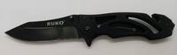 Ruko RUK0165 440A Liner Lock Combination Clip Point Blade Black Pocket Knife