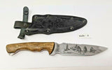 Kizlyar Russian Hunting Knife 5 3/4" Blade Hardwood Handle with Leather Sheath 7