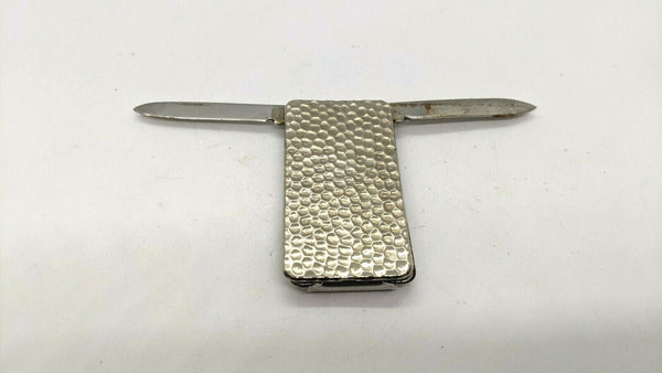 Vintage Anvil Gentleman's Money Clip Folding Pocket Knife Stainless Steel File