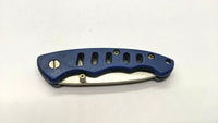 Frost Cutlery Stainless Steel Folding Pocket Knife Plain Liner Small Blue Handle