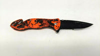 Tac-Force Speedster Rescue Folding Pocket Knife Assisted Combo Liner Orange Camo