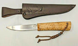 Russian Steel Hunting Knife Fixed Blade with Leather Sheath Exotic Wood Handle