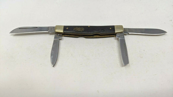 Steel Warrior 4 Blade Congress Folding Pocket Knife Stainless 3 Pin Buffalo Horn