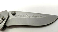 Sheffield #12705 Folding Pocket Knife Wood Insert Stainless Steel Plain Frame