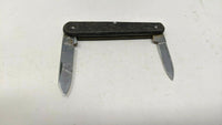 Vtg Sheffield England Stainless Folding Pocket Knife 2 Plain Edge Stag/Antler