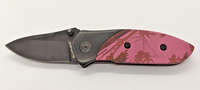 Sarge SK-917PK Pink Camo Stainless Plain Edge Drop Point Folding Pocket Knife
