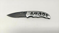 Northwest Trail Folding Pocket Knife Liner Lock Black Steel Blade Silver Handle