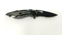 SK017994-GTC Folding Pocket Knife Spring Assisted Combo Edge Liner Lock Aluminum