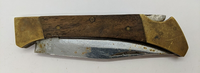 Vintage Unbranded Lockback Plain Drop Point Blade Wood Handle Pocket Knife