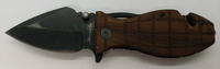 ExtremeTac XT1512-WD Liner Lock Plain Spear Point Blade Wood Handle Pocket Knife